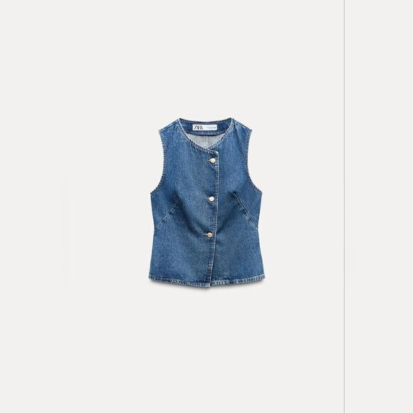 NWT ZARA Z1975 DENIM VEST - Picture 4 of 7